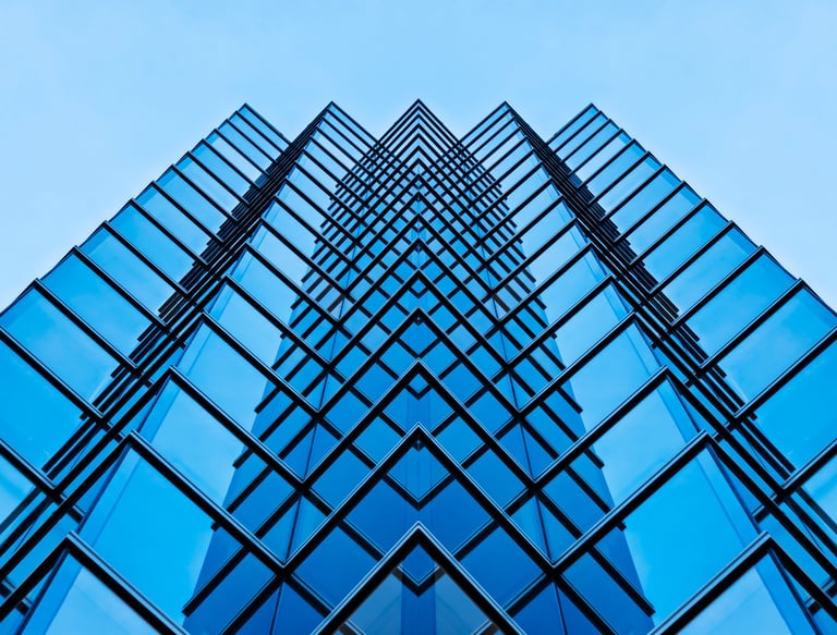 Modern commercial property with glass facade — solicitor advising on lease terms