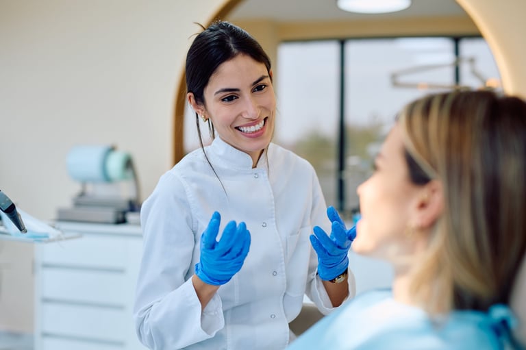 Commercial property lease solicitors for dental practices reviewing surgery lease documents with dental practice principals and clinic owners in a modern practice setting